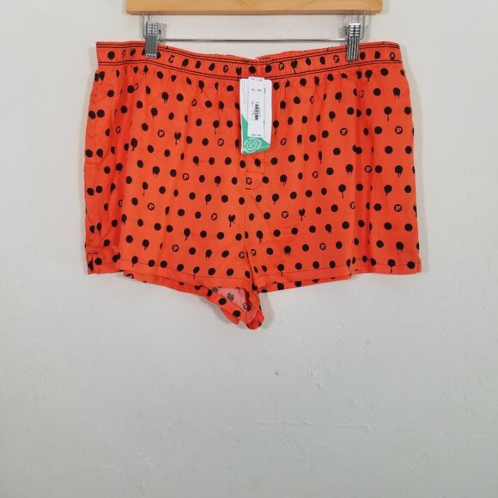 NWT PINK Victoria's Secret Polka Dots Sleep Shorts Orange and Black Size XL